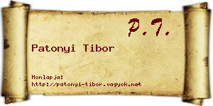 Patonyi Tibor névjegykártya